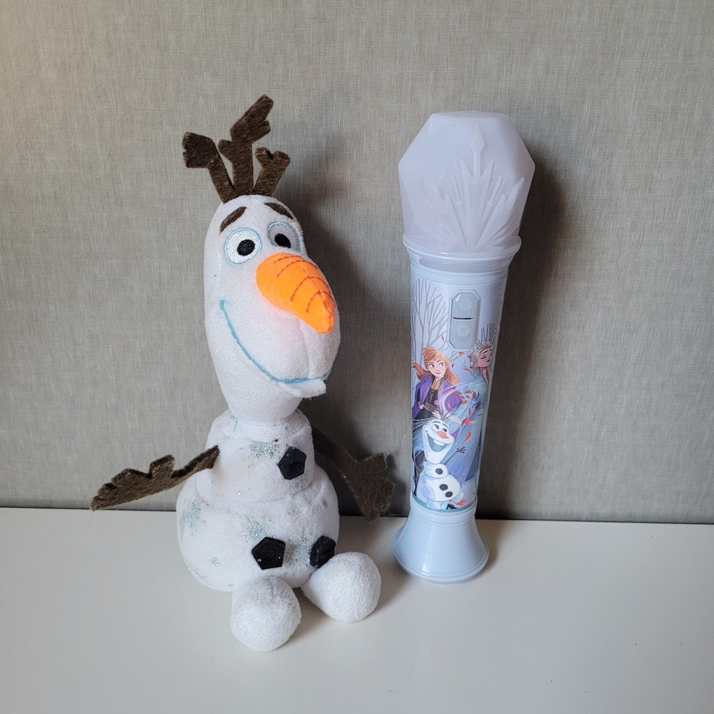 Disney Frozen Ty Sparkle Beanie Boos Olaf Plush & Light Up Sound Wand Toy Lot